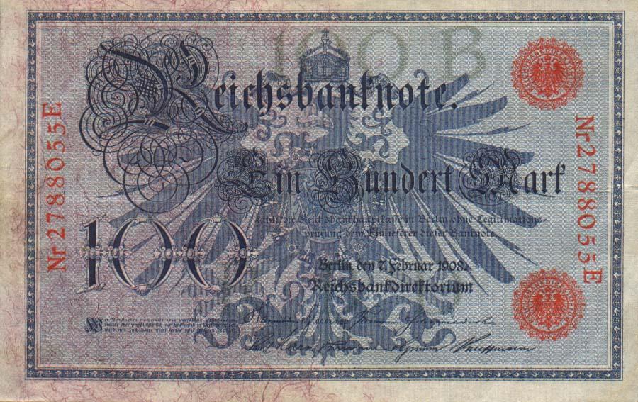 Front of Germany p33a: 100 Mark from 1908