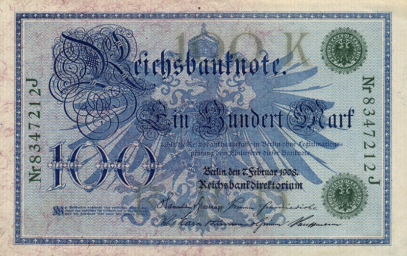 Front of Germany p34: 100 Mark from 1908