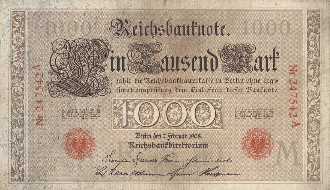 Front of Germany p36: 1000 Mark from 1908