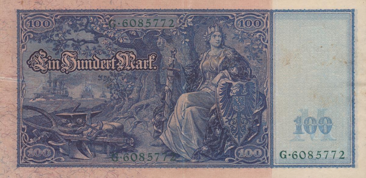 Back of Germany p43: 100 Mark from 1910