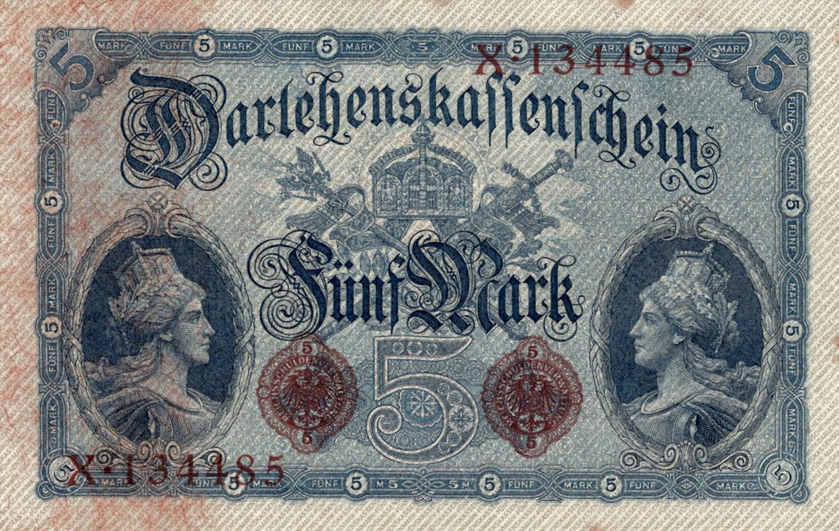 Back of Germany p47a: 5 Mark from 1914