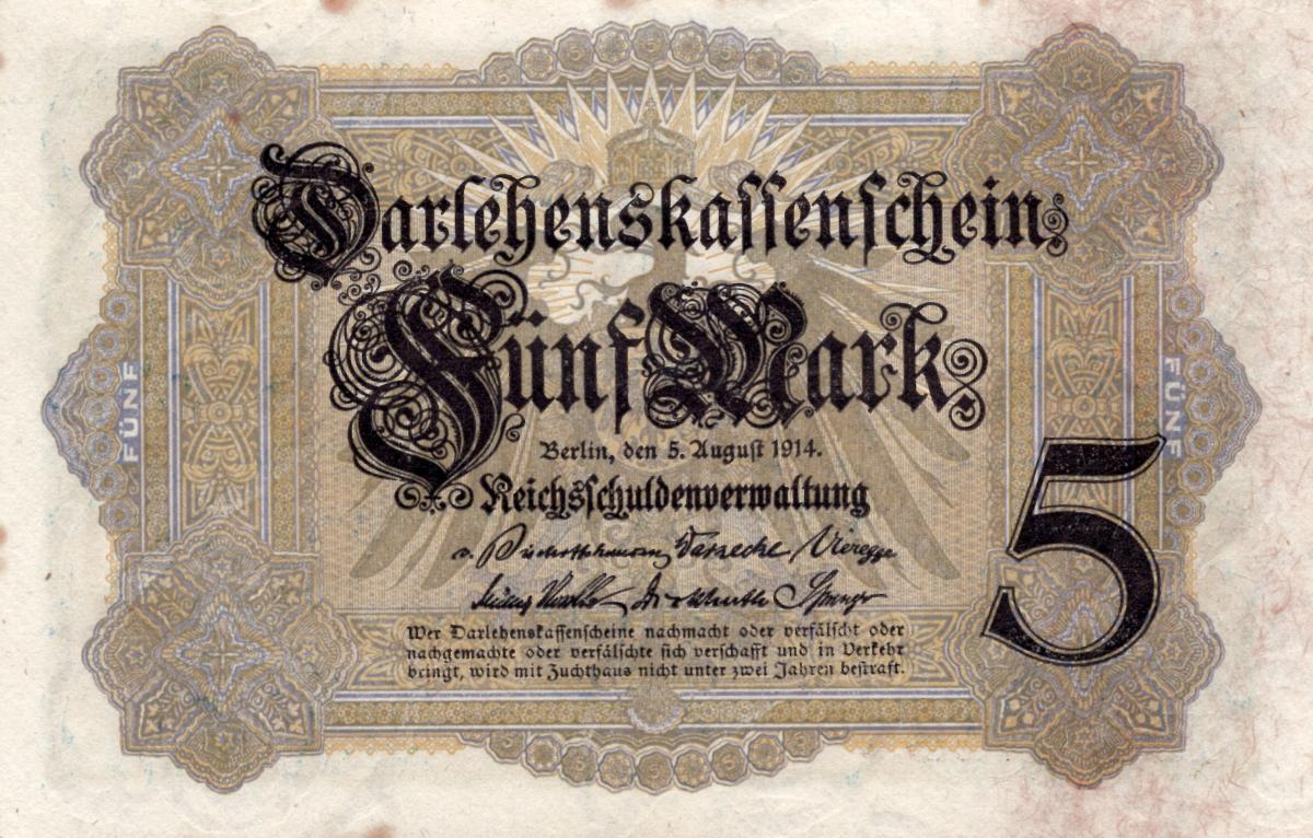 Front of Germany p47a: 5 Mark from 1914