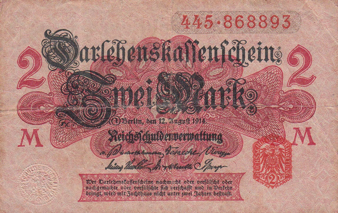 Front of Germany p54a: 2 Mark from 1914