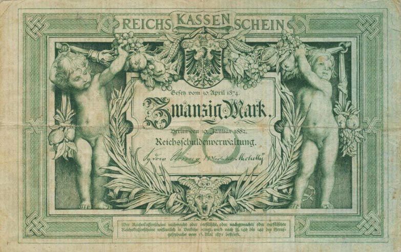 Front of Germany p5: 20 Mark from 1882