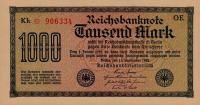 Gallery image for Germany p76b: 1000 Mark from 1922