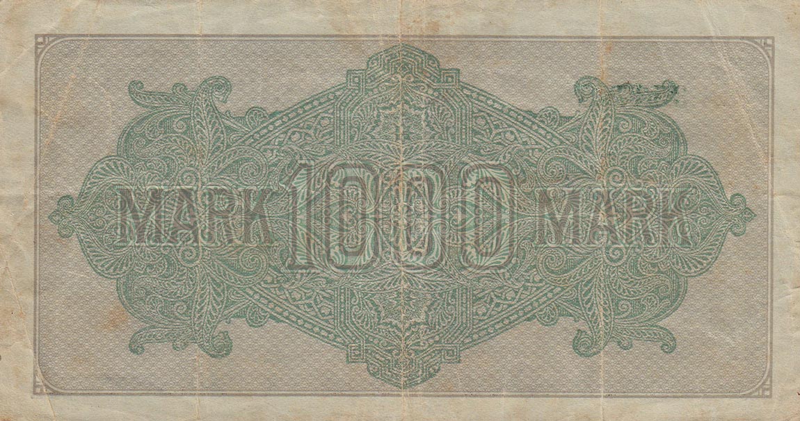 Back of Germany p76g: 1000 Mark from 1922