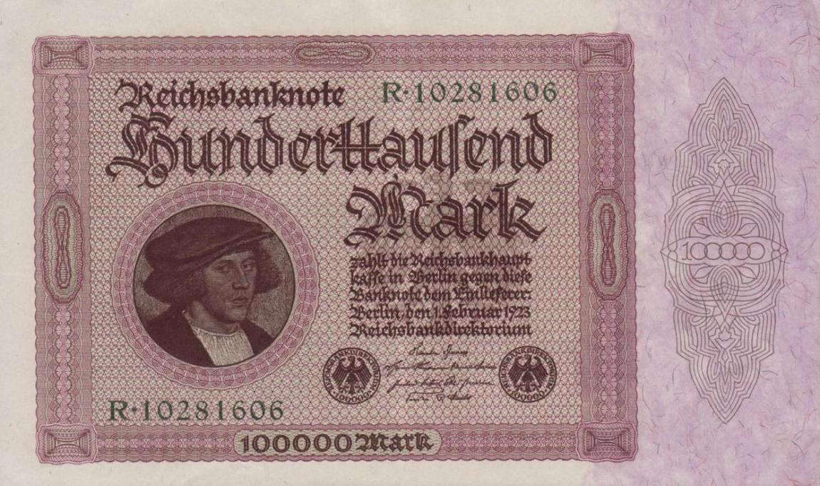 Front of Germany p83a: 100000 Mark from 1923
