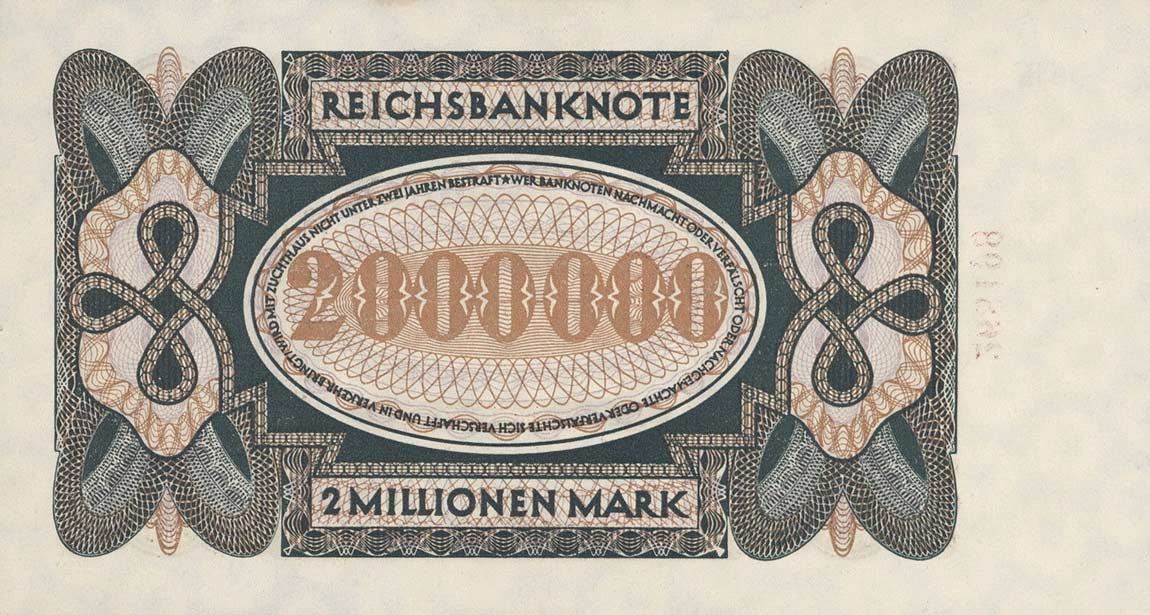 Back of Germany p89a: 2000000 Mark from 1923