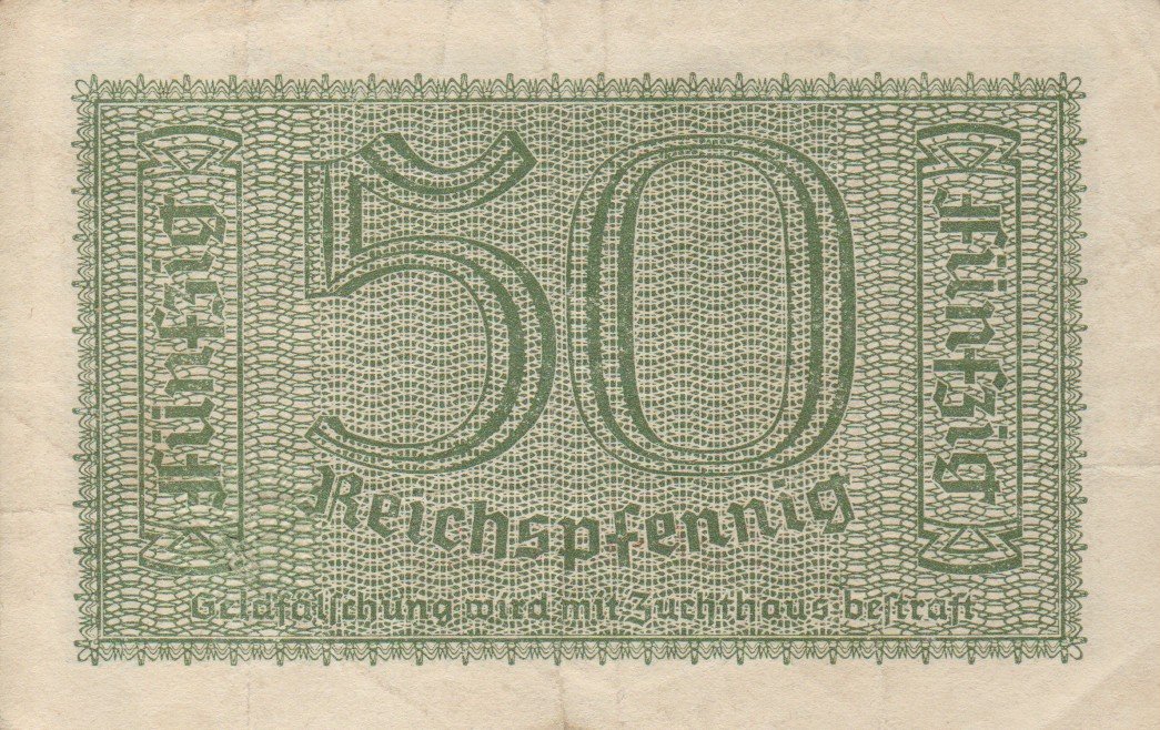 Back of Germany pR135: 50 Reichspfennig from 1940