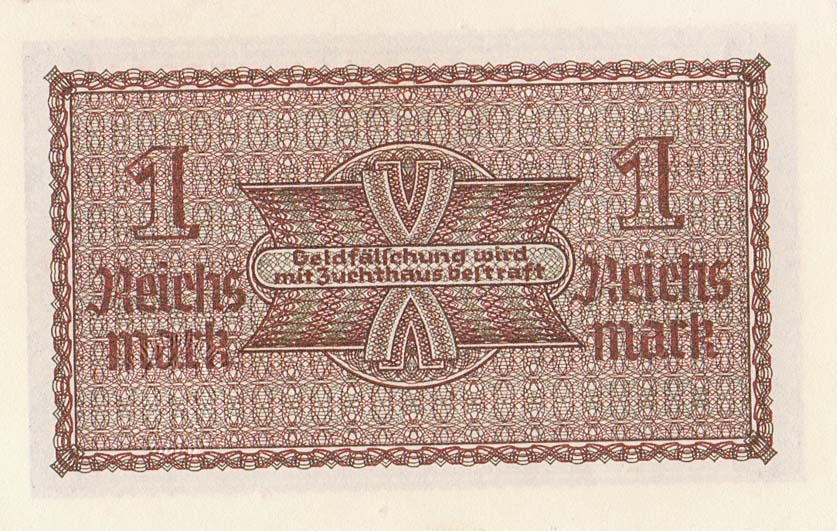 Back of Germany pR136b: 1 Reichsmark from 1940