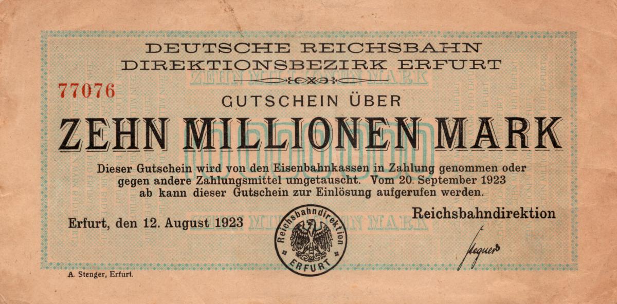 Front of Germany pS1204: 10000000 Mark from 1923