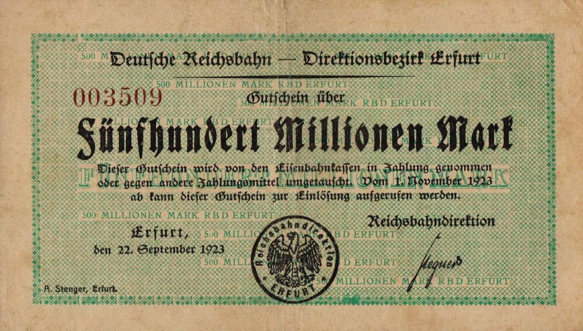 Front of Germany pS1206: 500000000 Mark from 1923