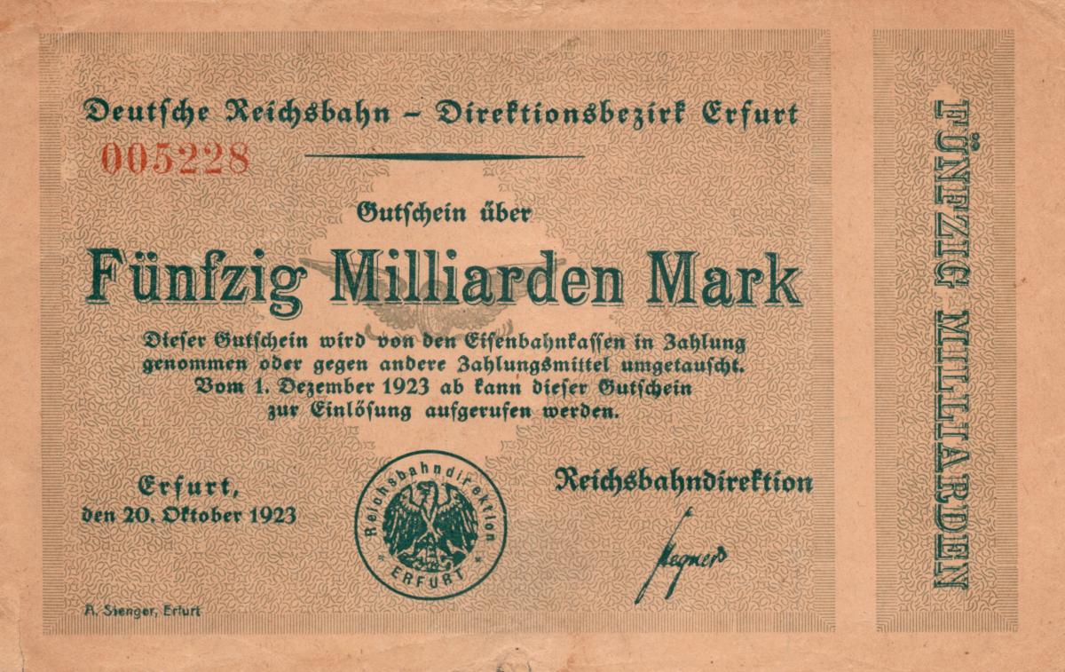 Front of Germany pS1208: 50000000000 Mark from 1923
