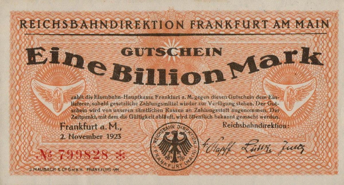 Front of Germany pS1226: 1000000000000 Mark from 1923