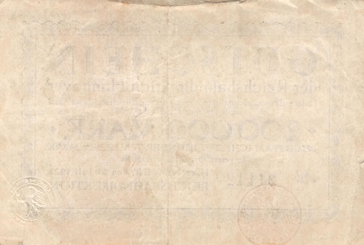 Back of Germany pS1252: 200000 Mark from 1923