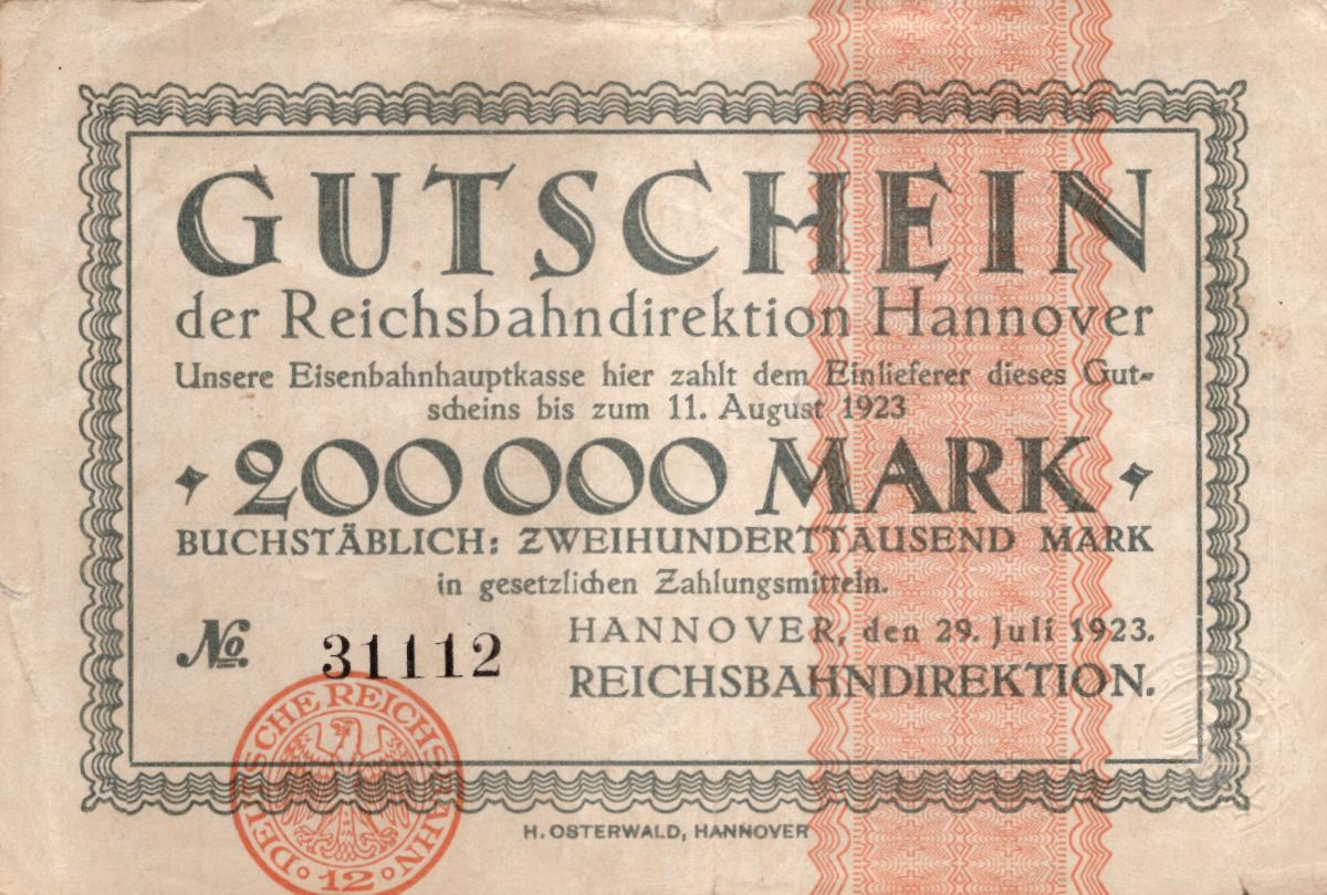 Front of Germany pS1252: 200000 Mark from 1923