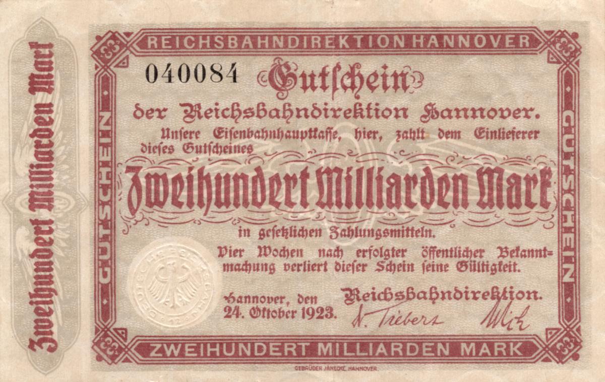 Front of Germany pS1259: 200000000 Mark from 1923