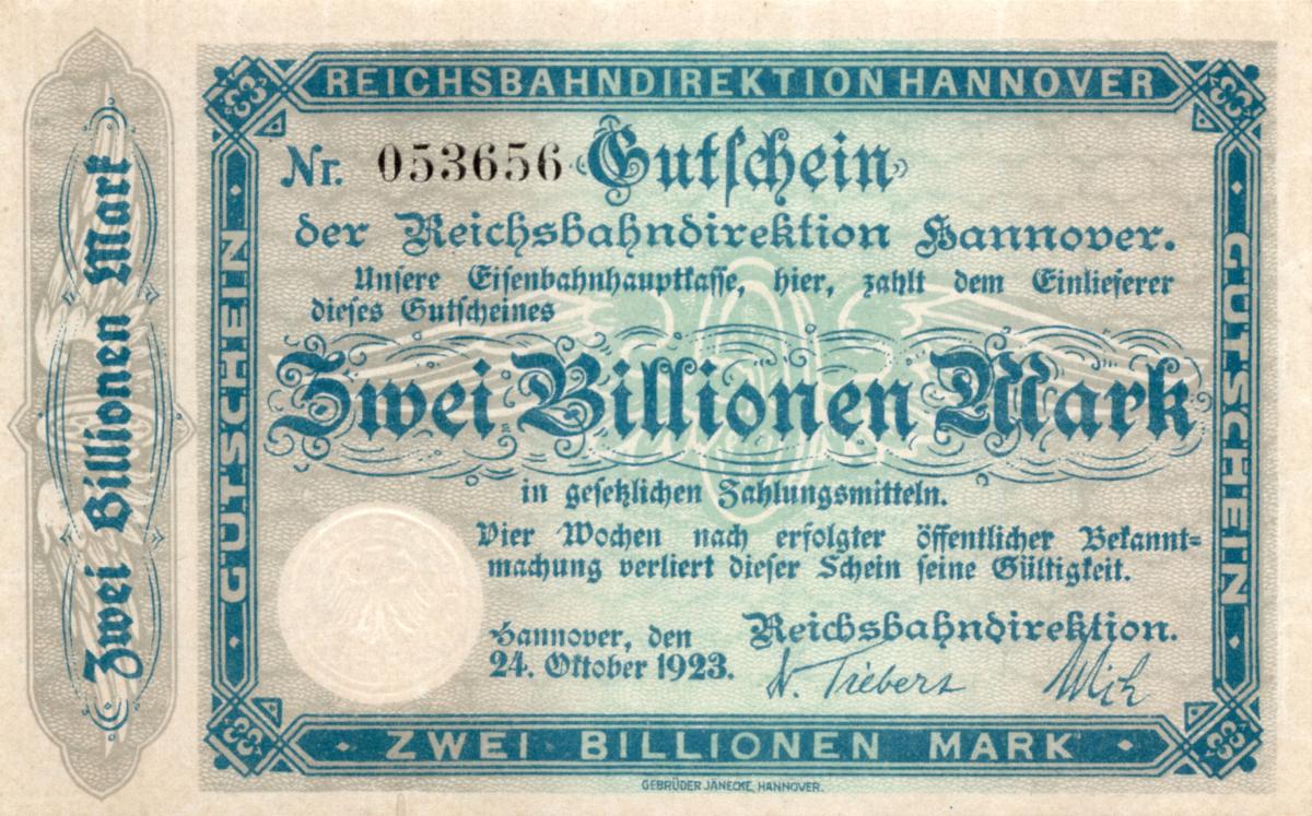 Front of Germany pS1261: 2000000000 Mark from 1923