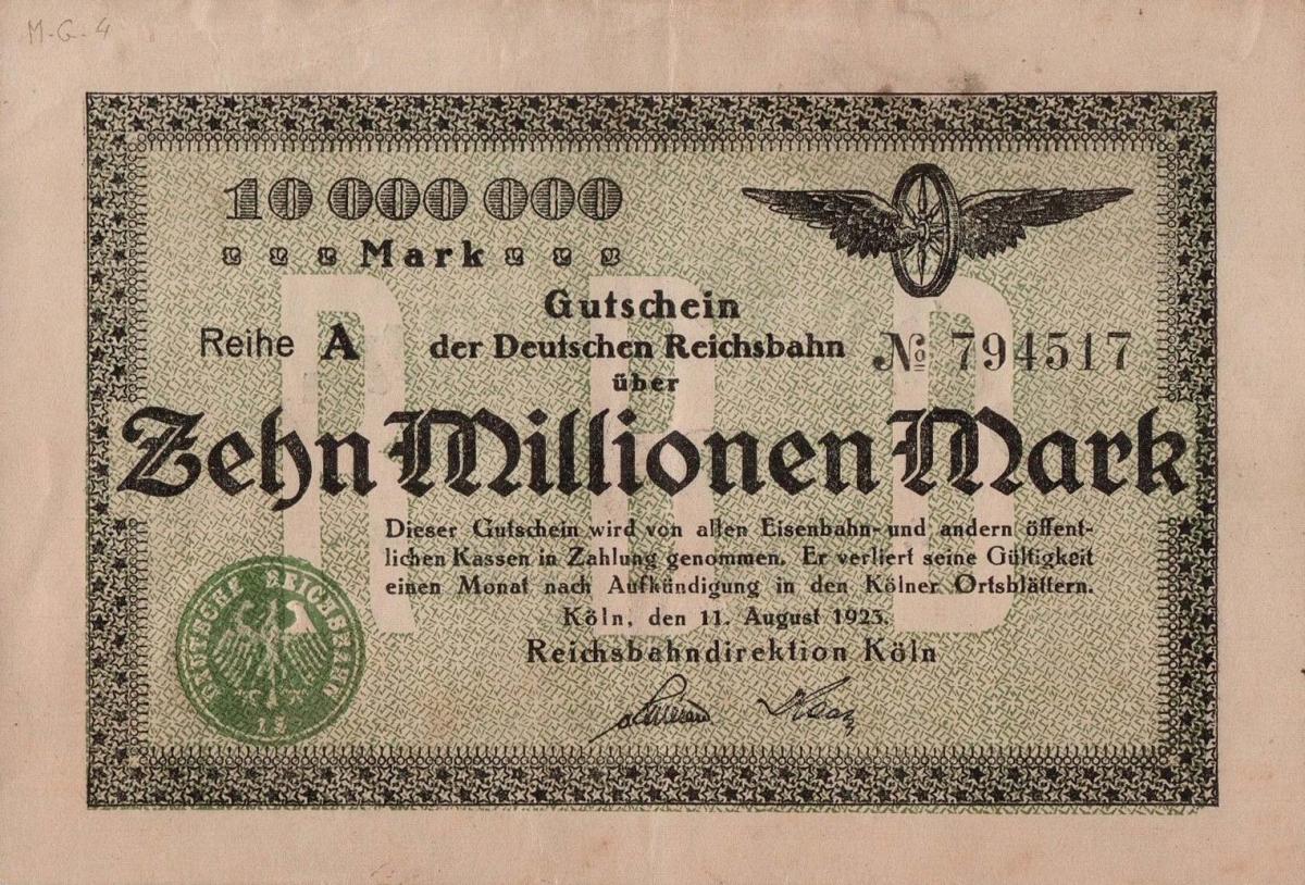 Front of Germany pS1284: 10000000 Mark from 1923