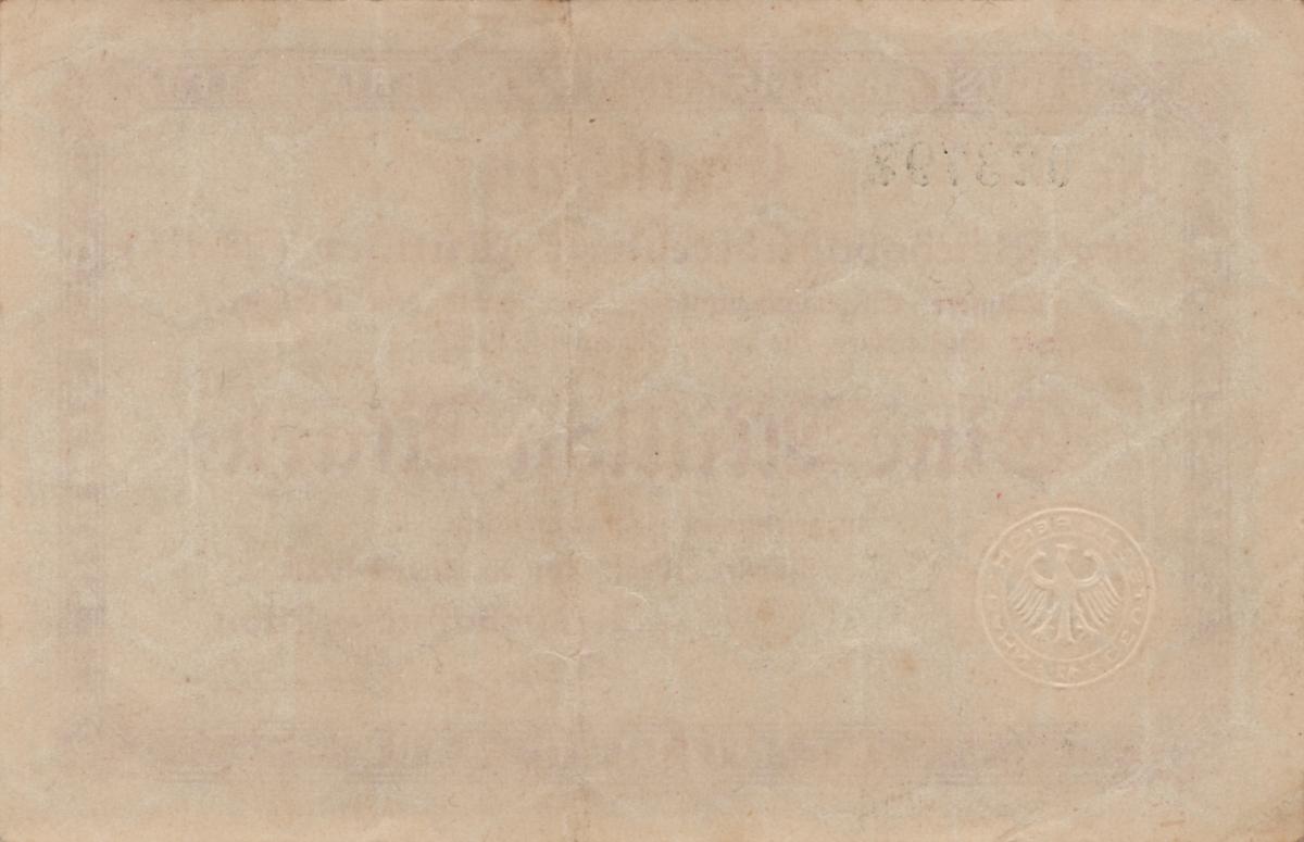 Back of Germany pS1321: 1000000 Mark from 1923