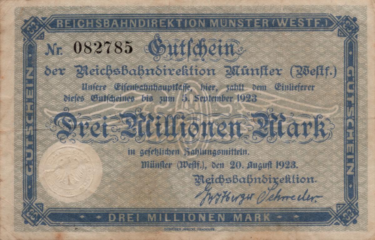 Front of Germany pS1323B: 3000000 Mark from 1923
