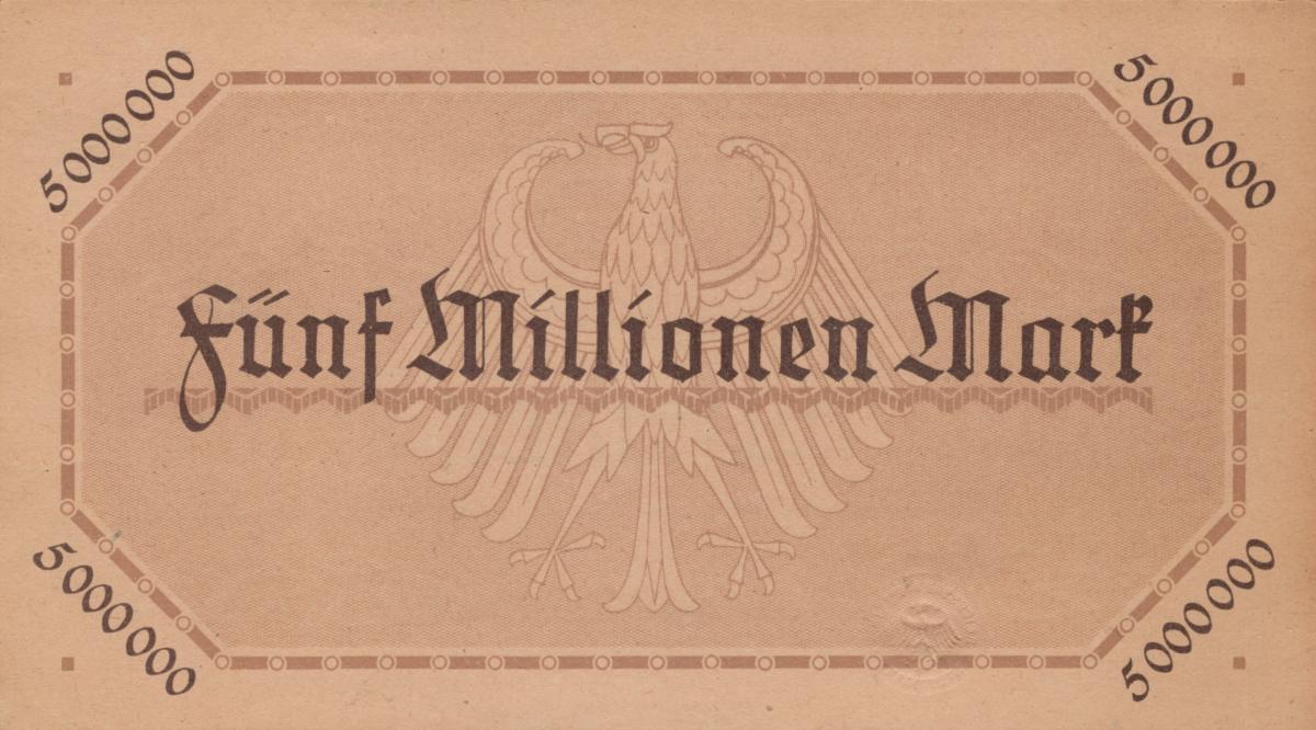Back of Germany pS1372a: 5000000 Mark from 1923
