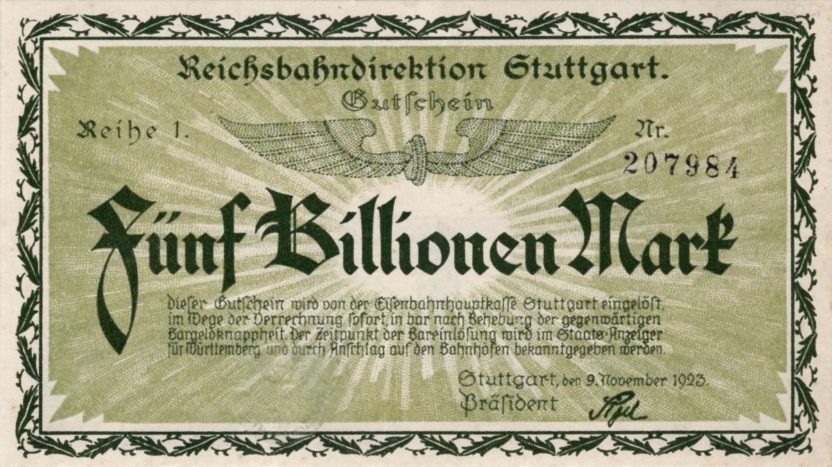 Front of Germany pS1380: 5000000000000 Mark from 1923