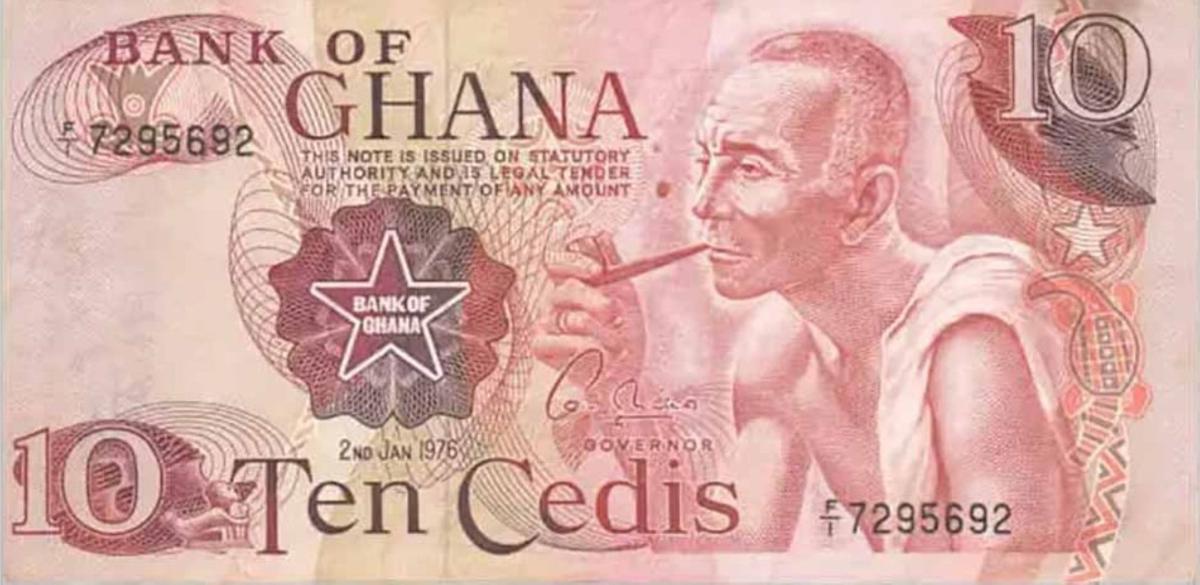 Front of Ghana p16d: 10 Cedis from 1976