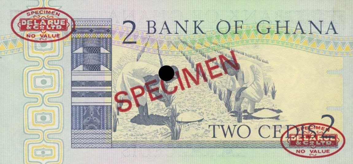 Back of Ghana p18s: 2 Cedis from 1979