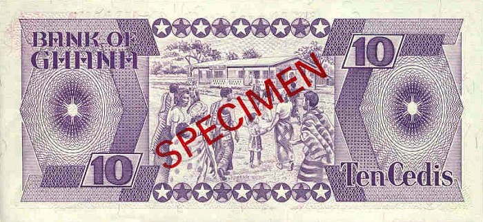 Back of Ghana p23s: 10 Cedis from 1984
