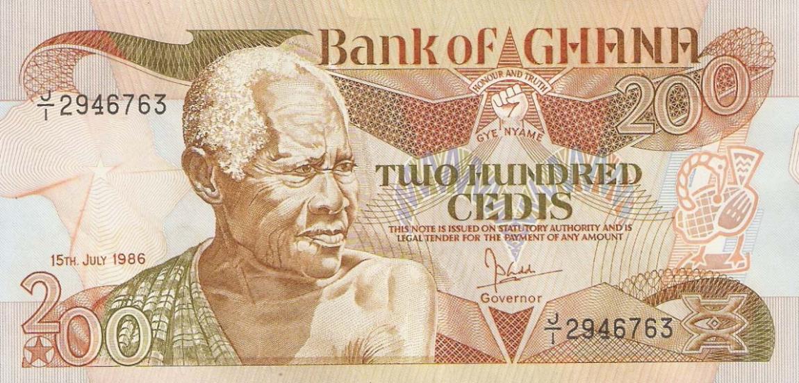 Front of Ghana p27a: 200 Cedis from 1983