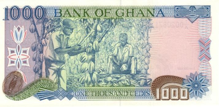 Back of Ghana p29b: 1000 Cedis from 1993