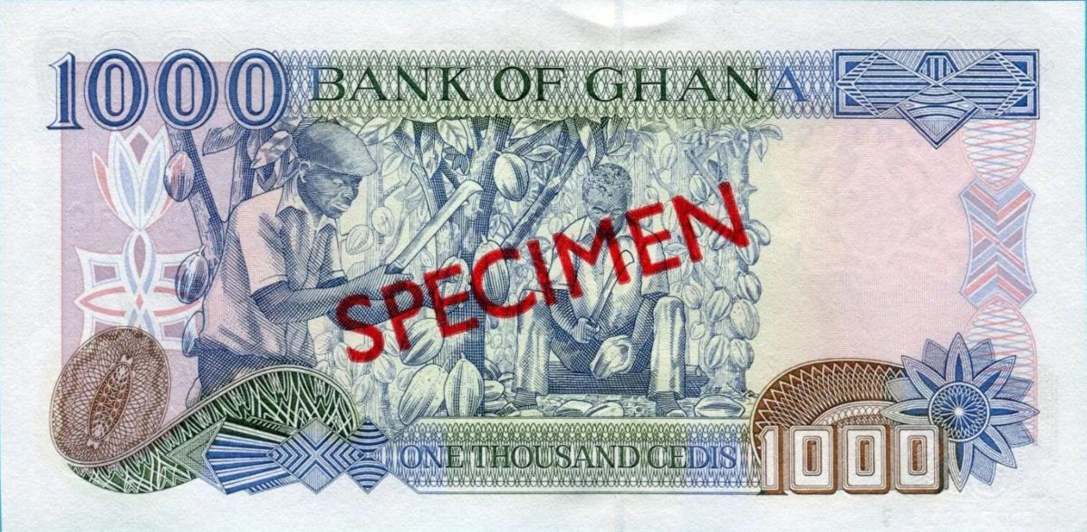 Back of Ghana p32s: 1000 Cedis from 2000