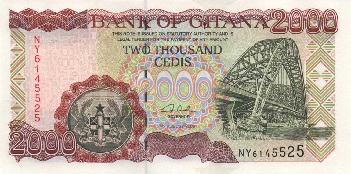 Front of Ghana p33i: 2000 Cedis from 2006