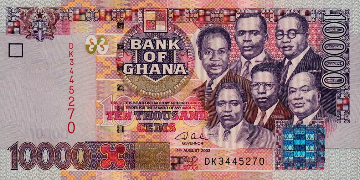 Front of Ghana p35b: 10000 Cedis from 2003