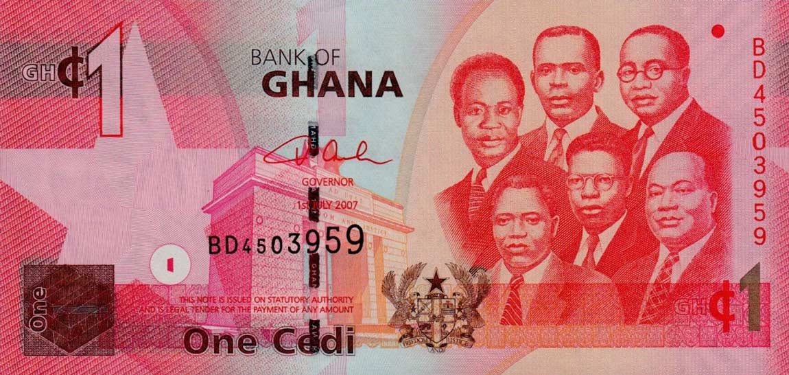 Front of Ghana p37a: 1 Cedi from 2007