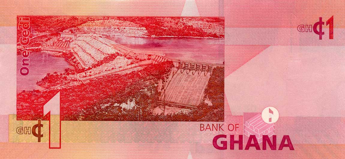 Back of Ghana p37c: 1 Cedi from 2010