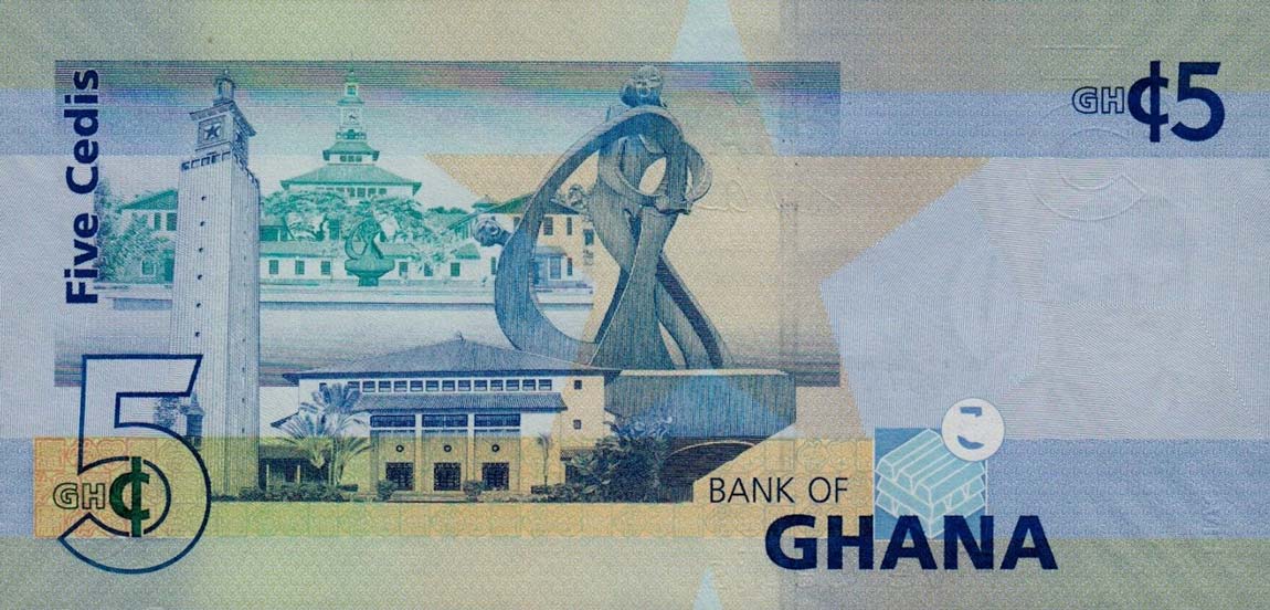 Back of Ghana p38a: 5 Cedis from 2007