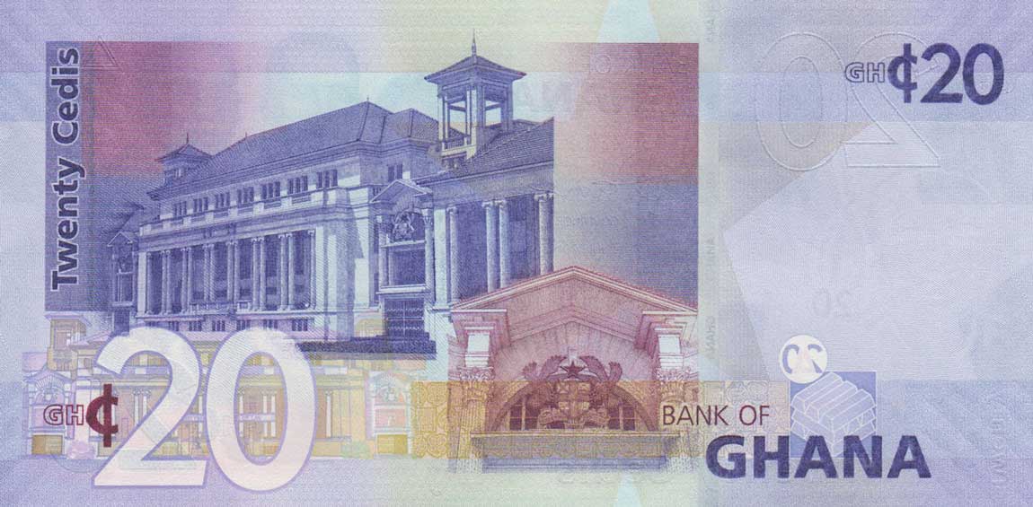 Back of Ghana p40f: 20 Cedis from 2015