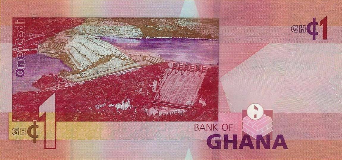 Back of Ghana p45: 1 Cedi from 2019