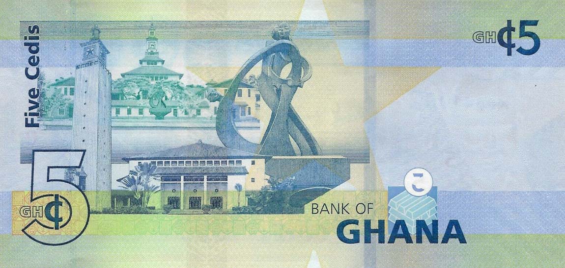 Back of Ghana p46a: 5 Cedis from 2019