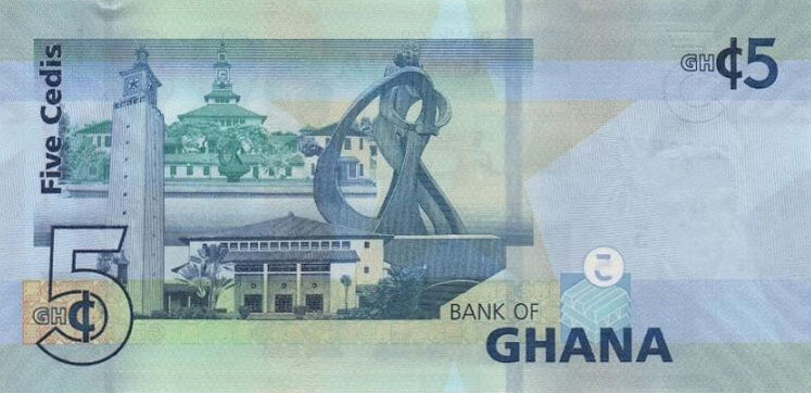 Back of Ghana p46b: 5 Cedis from 2022