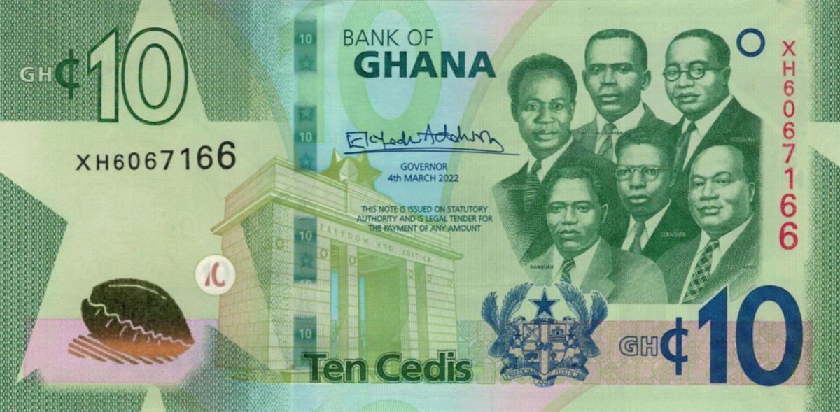 Front of Ghana p47b: 10 Cedis from 2022