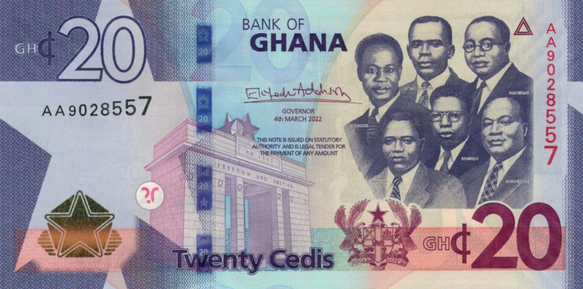 Front of Ghana p48b: 20 Cedis from 2022