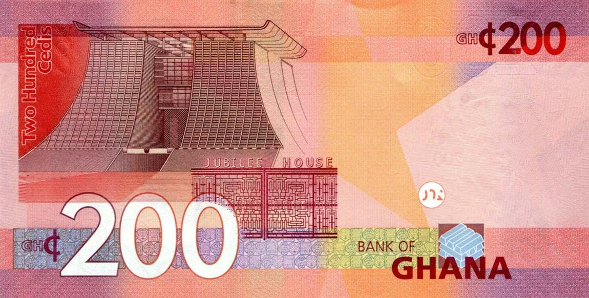 Back of Ghana p51: 200 Cedis from 2019