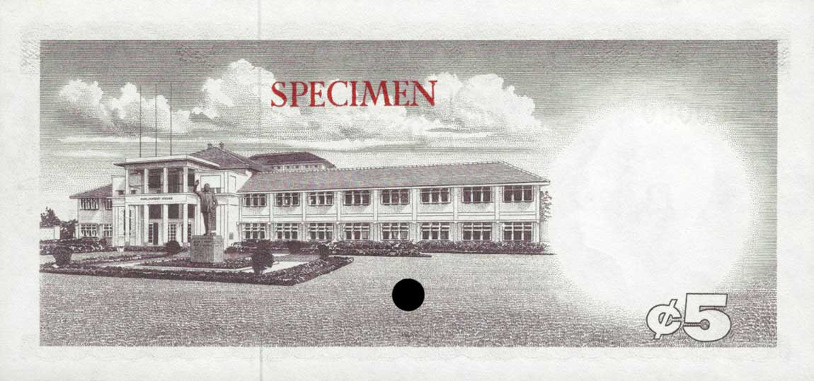 Back of Ghana p6s: 5 Cedis from 1965