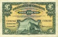 p15a from Gibraltar: 1 Pound from 1938