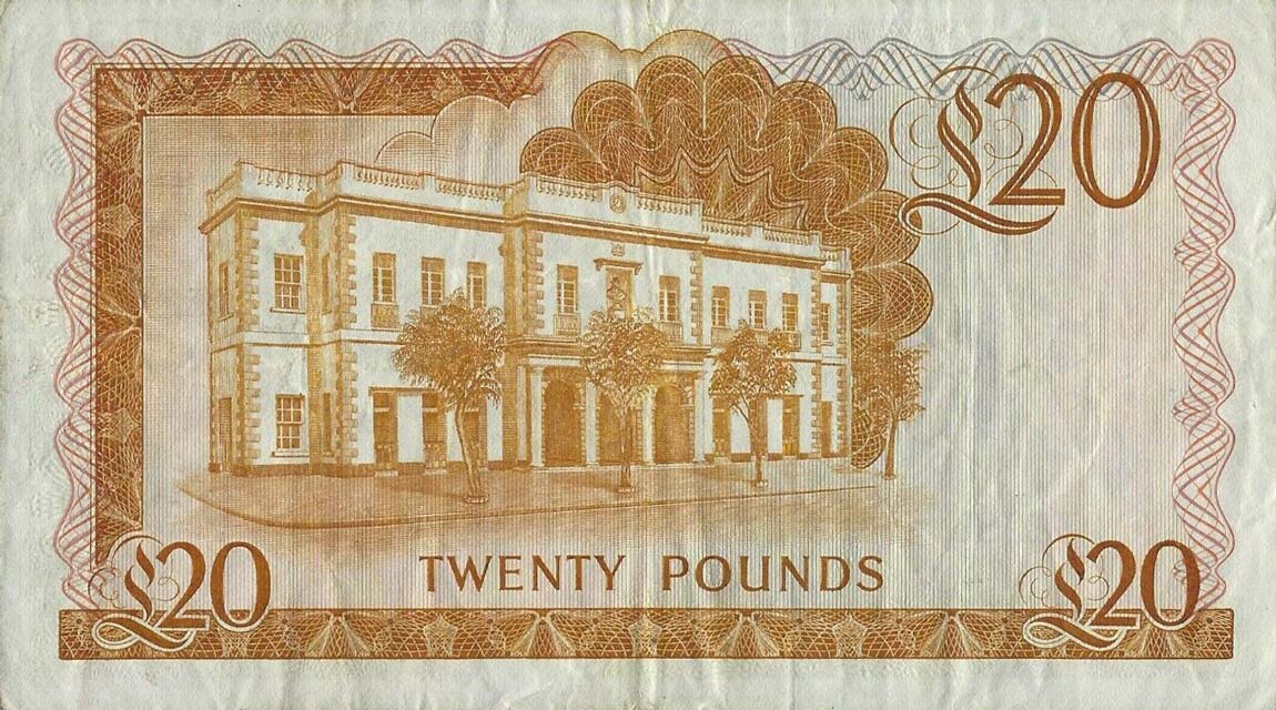 Back of Gibraltar p23a: 20 Pounds from 1975