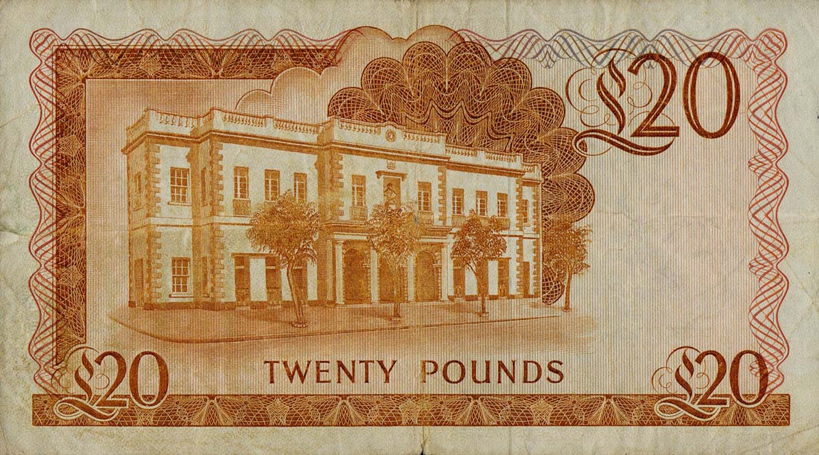 Back of Gibraltar p23b: 20 Pounds from 1979