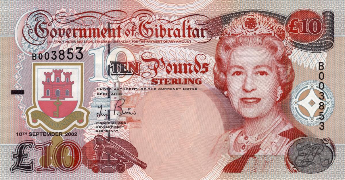 Front of Gibraltar p30: 10 Pounds from 2002